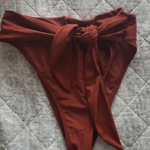 High Waisted Tie Front Bikini Bottoms